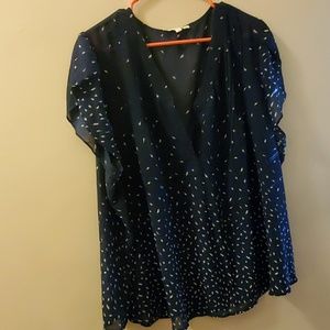 EUC sheer blouse with buttons